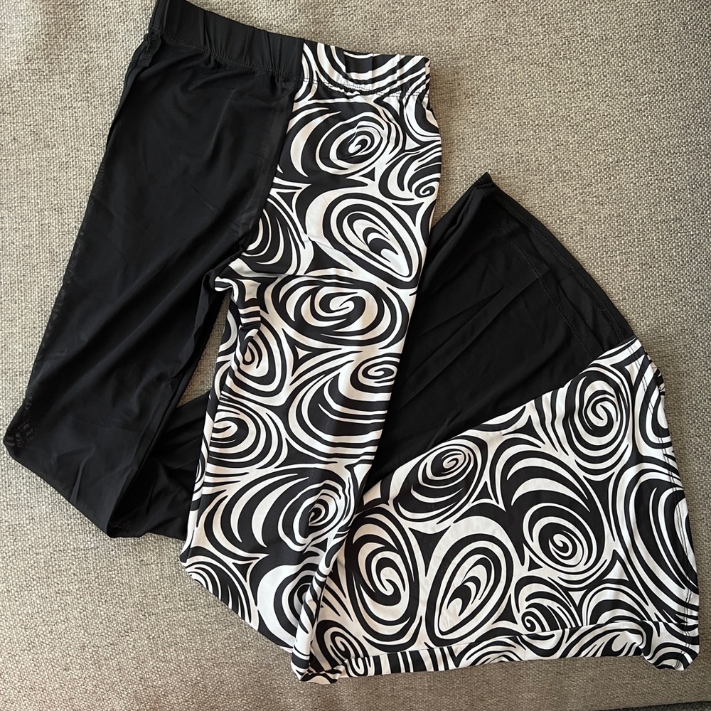 TiffanyJeanDesigns half mesh, half swirl bell bottom pants